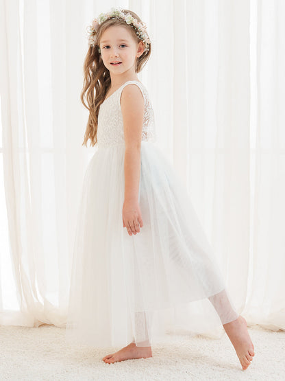 Enchanted Tulle Lace Flower Girl Dress