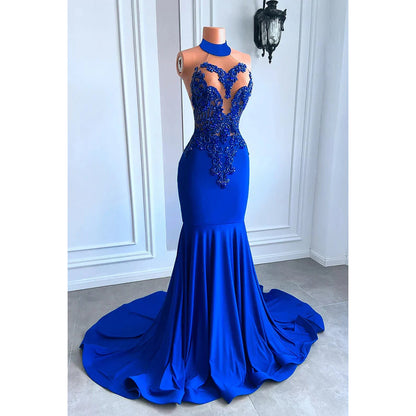 Glamorous & Dramatic Ruffles High Neck Sleeveless Sexy Evening Party Prom Dress