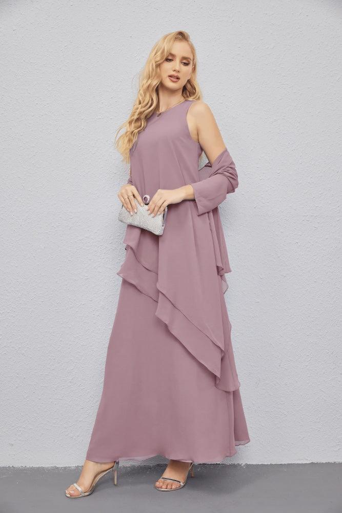 Mother of Bride Dresses with Open Front Lightweight Cardigan Formal Prom Gown 28081-numbersea