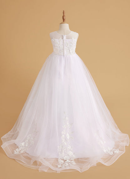 Serenity Princess Ball Gown with Lace Appliques and Butterfly Embellishments