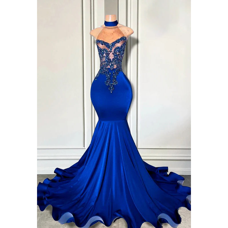 Glamorous & Dramatic Ruffles High Neck Sleeveless Sexy Evening Party Prom Dress