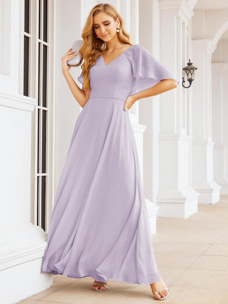 Numbersea Bridesmaid Dresses for Wedding Formal Evening Party Prom Gown with Cape 28050-numbersea