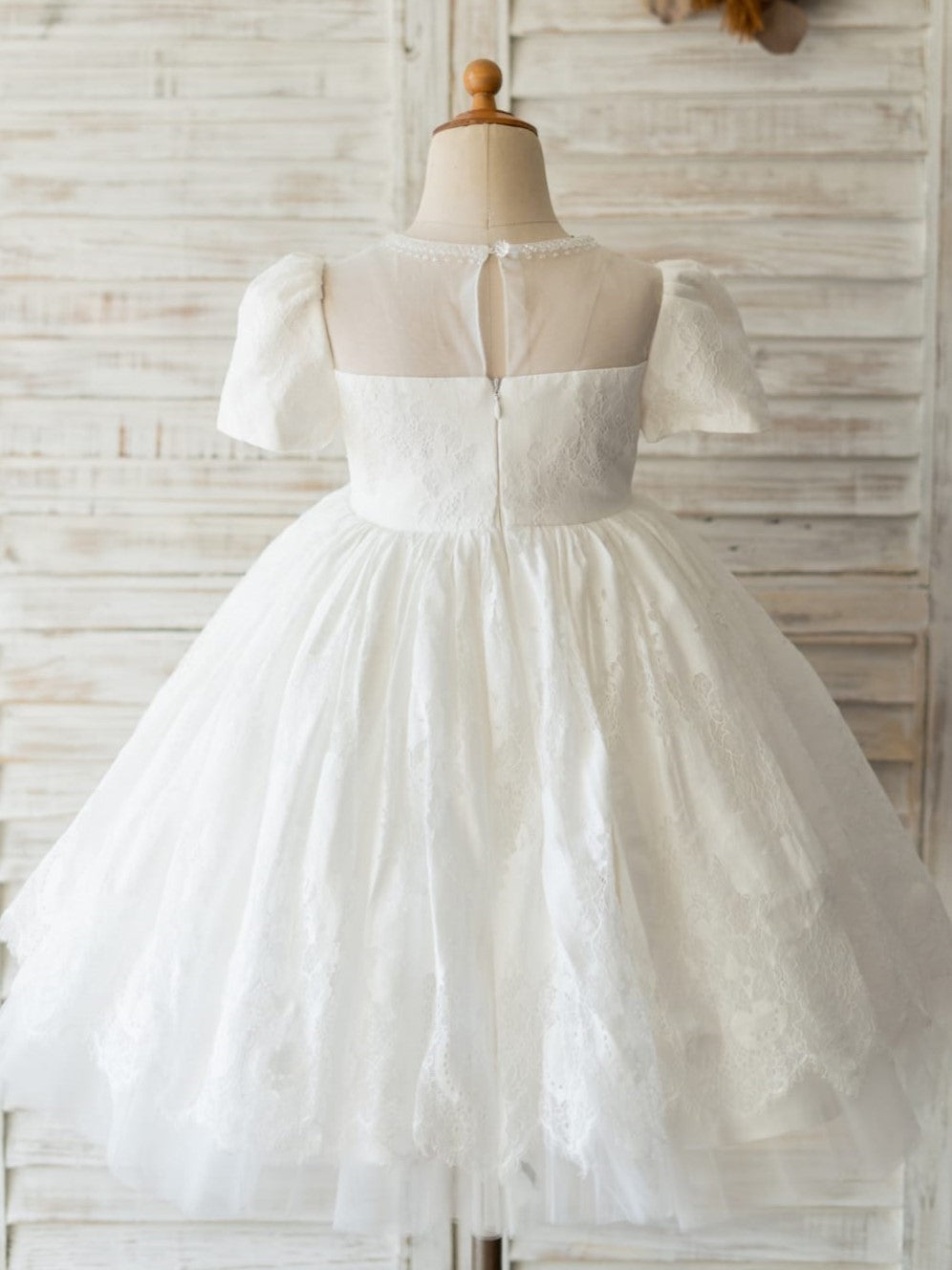 Lace Knee-length First Communion Flower Girl Dress