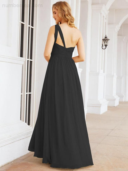 Numbersea One Shoulder Bridesmaid Dresses Long Maxi Formal Evening Party Prom Gowns 28061-numbersea