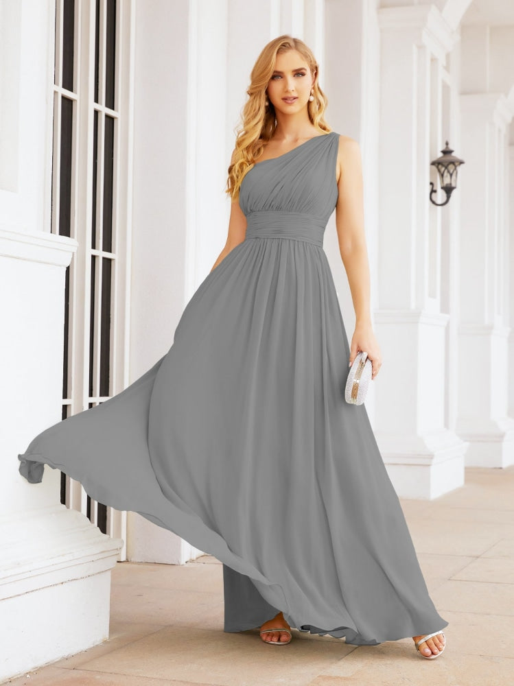 Numbersea One Shoulder Bridesmaid Dresses Long Maxi Formal Evening Party Prom Gowns 28061-numbersea