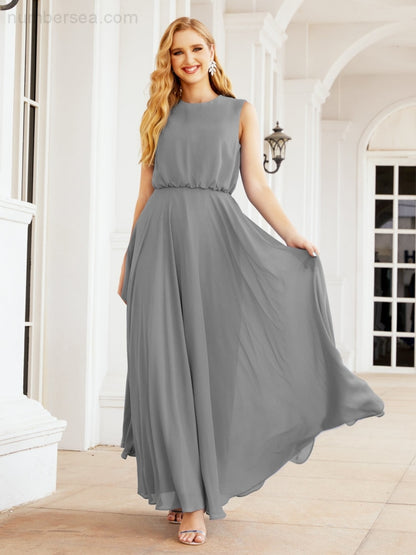 Numbersea Sleeveless Long Bridesmaid Dress A line Formal Evening Prom Gown 28025-numbersea