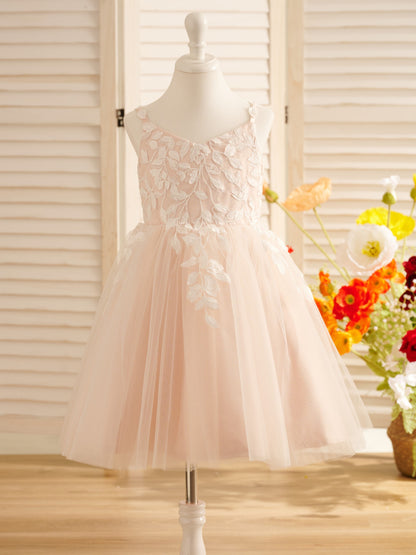 Tulle Knee-length Flower Girl Dress