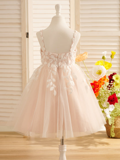 Tulle Knee-length Flower Girl Dress