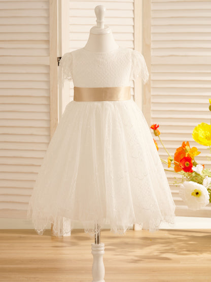 Lace Ivory First Communion Flower Girl Dress