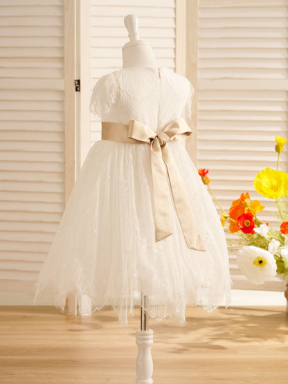 Lace Ivory First Communion Flower Girl Dress