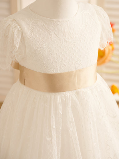 Lace Ivory First Communion Flower Girl Dress