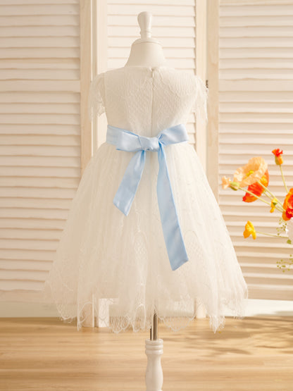 Lace Ivory First Communion Flower Girl Dress