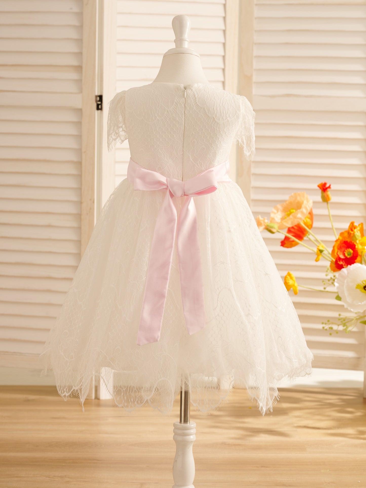 Lace Ivory First Communion Flower Girl Dress