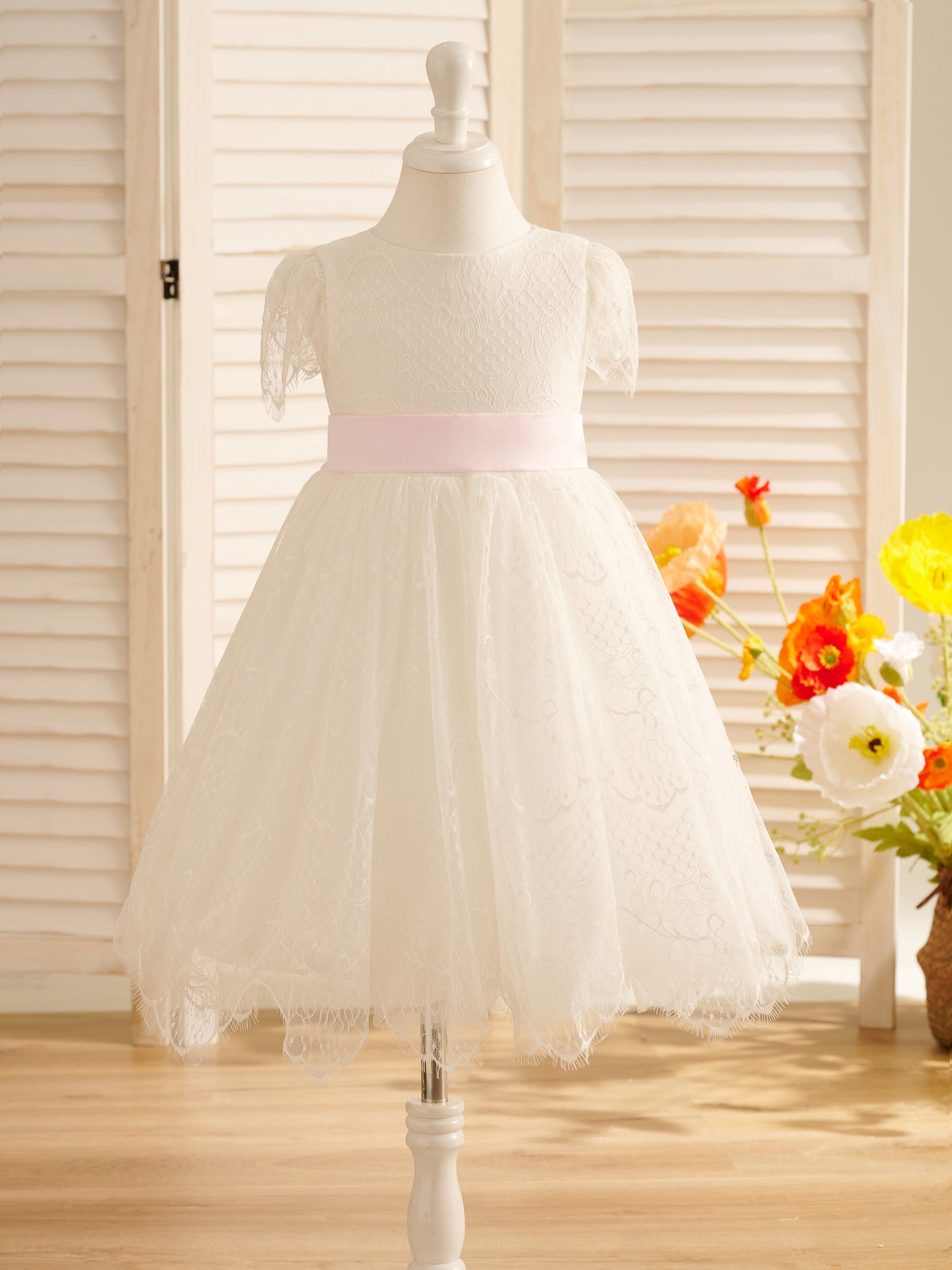 Lace Ivory First Communion Flower Girl Dress