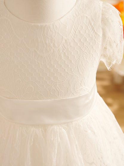 Lace Ivory First Communion Flower Girl Dress