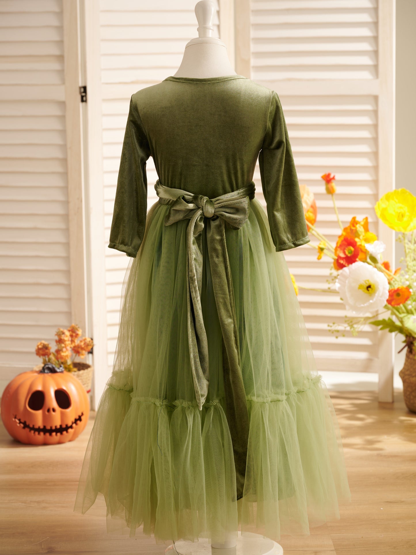 Velvet Ankle-length Winter Flower Girl Dress