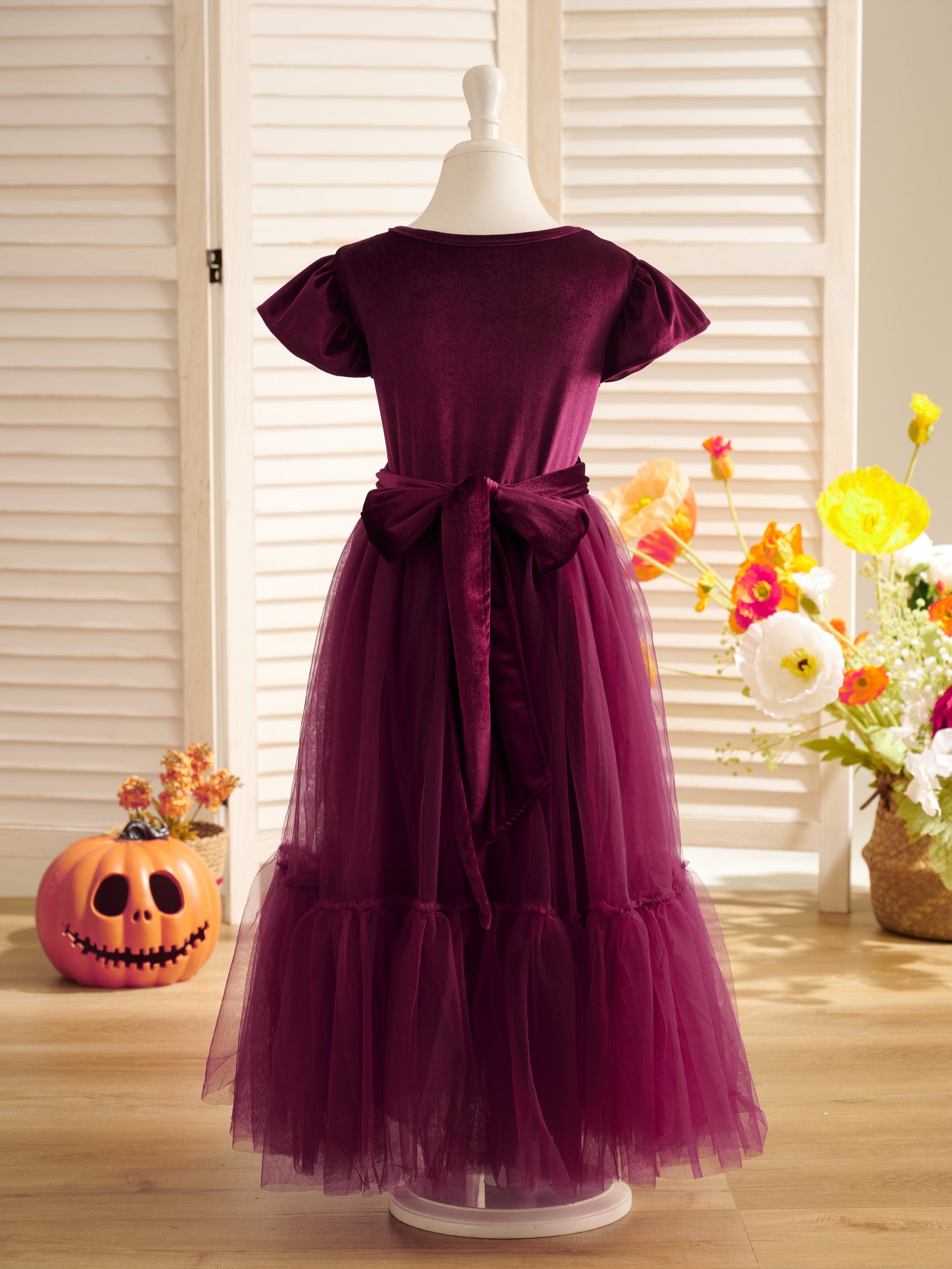 Velvet Floor-length Winter Flower Girl Dress