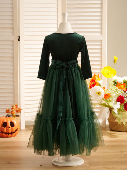 Velvet Ankle-length Winter Flower Girl Dress