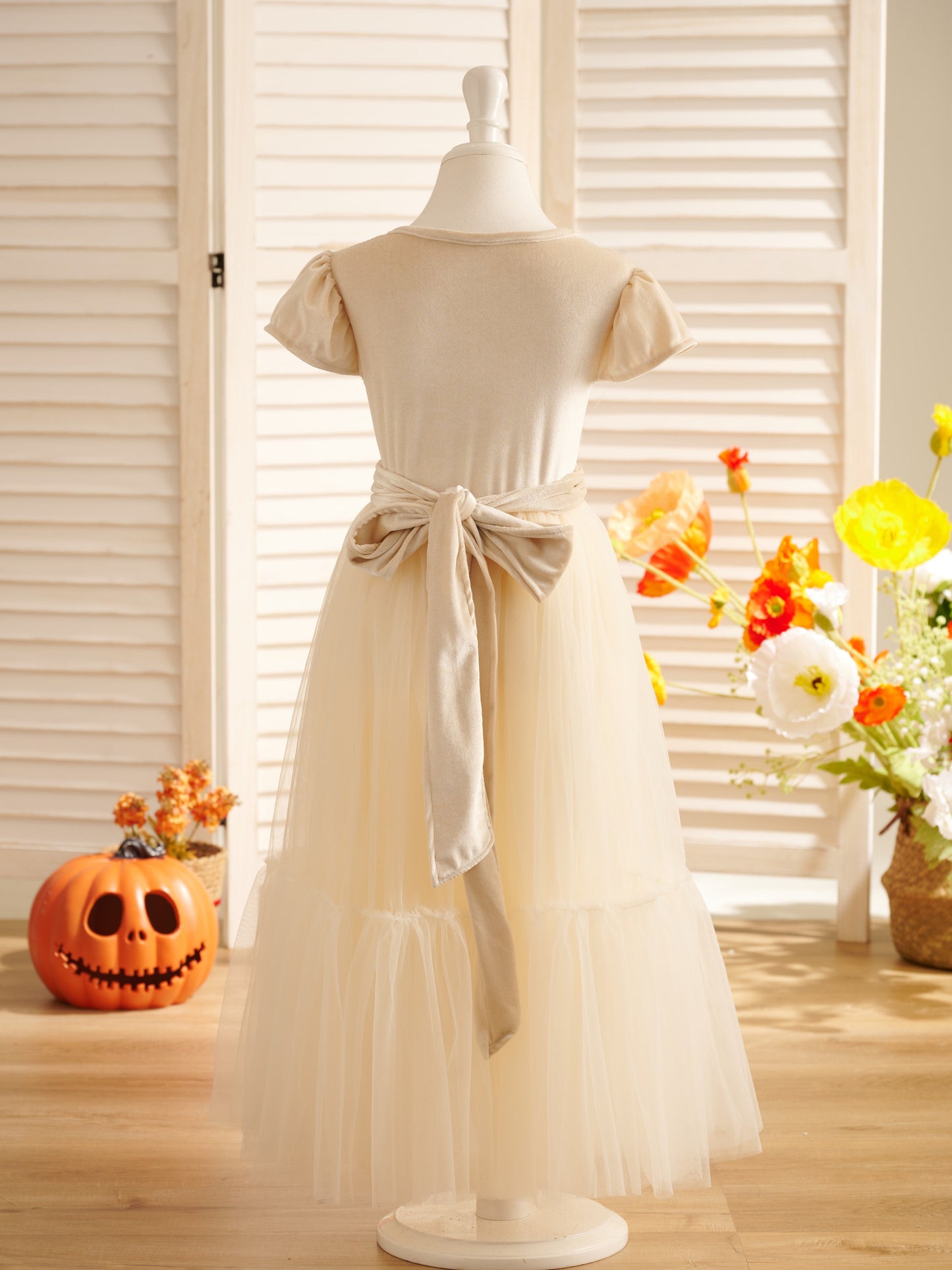 Velvet Floor-length Winter Flower Girl Dress