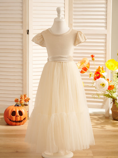 Velvet Floor-length Winter Flower Girl Dress