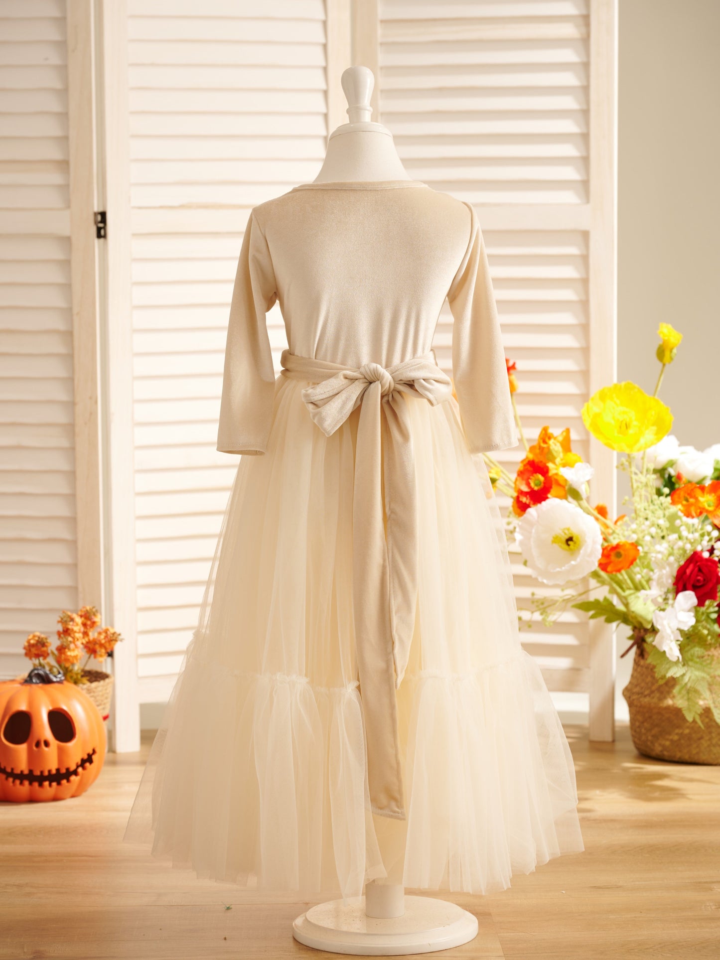 Velvet Ankle-length Winter Flower Girl Dress