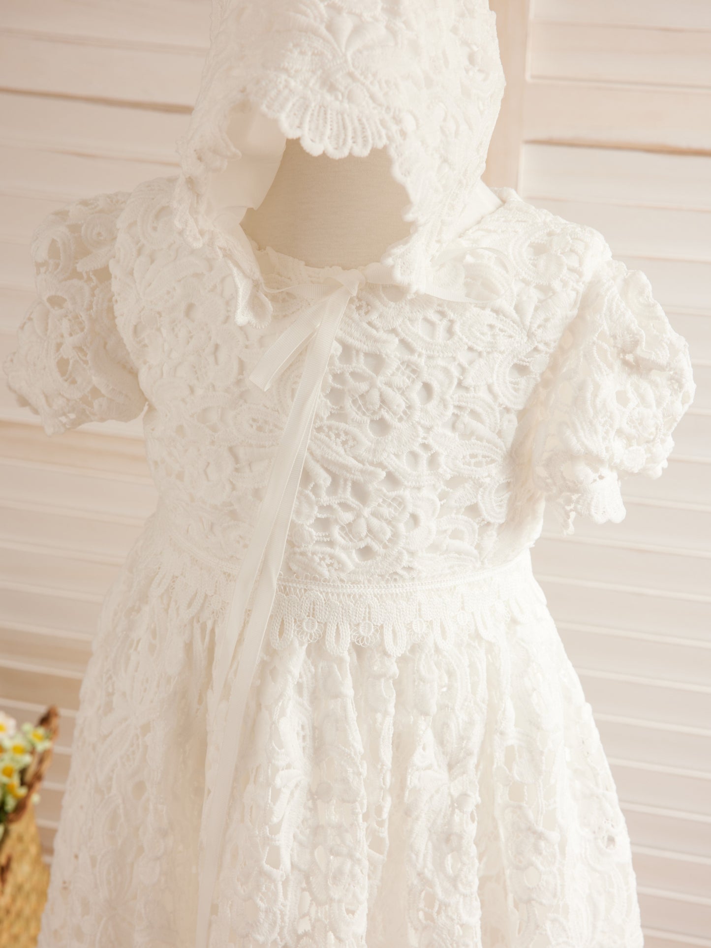 Lace Tea-length Ivory Christening Gowns