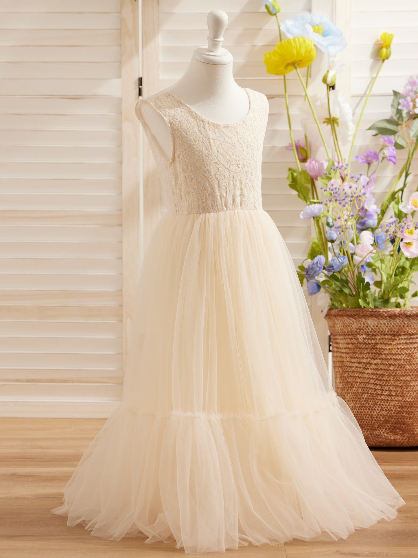 Tulle Floor-length White Dress (2003227895)