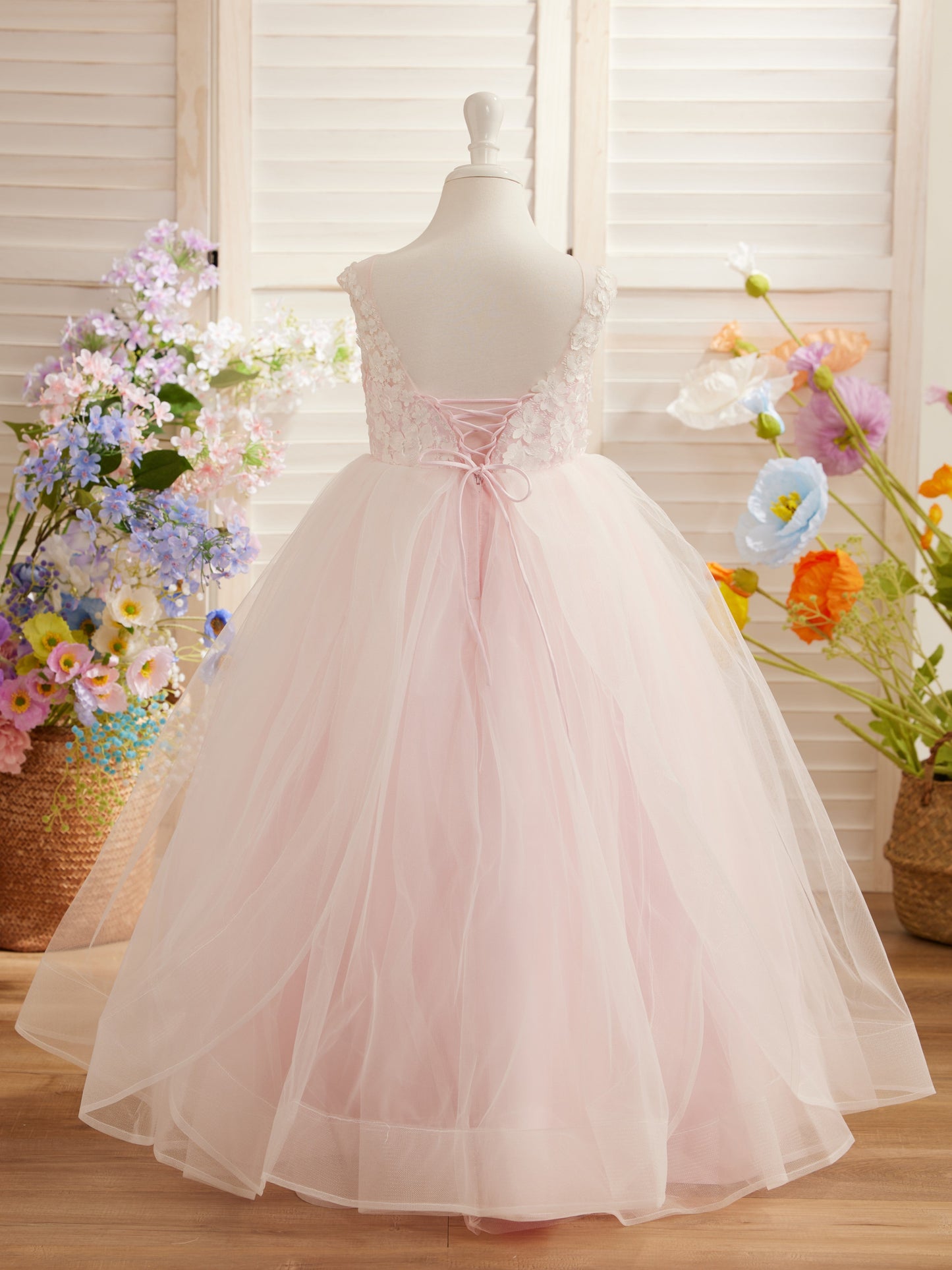 Enchanted Princess Tulle and Lace  Flower Girl Dress