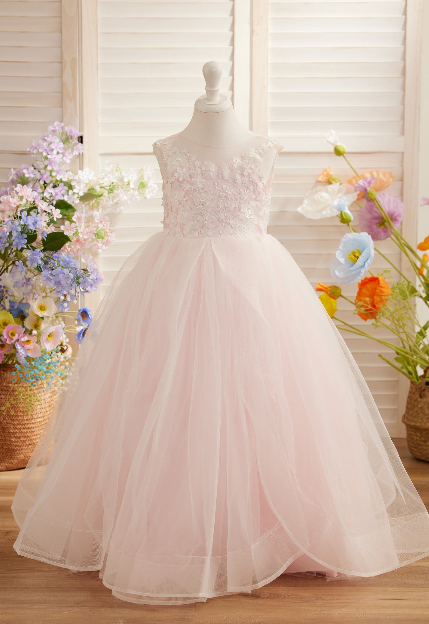 Enchanted Princess Tulle and Lace  Flower Girl Dress