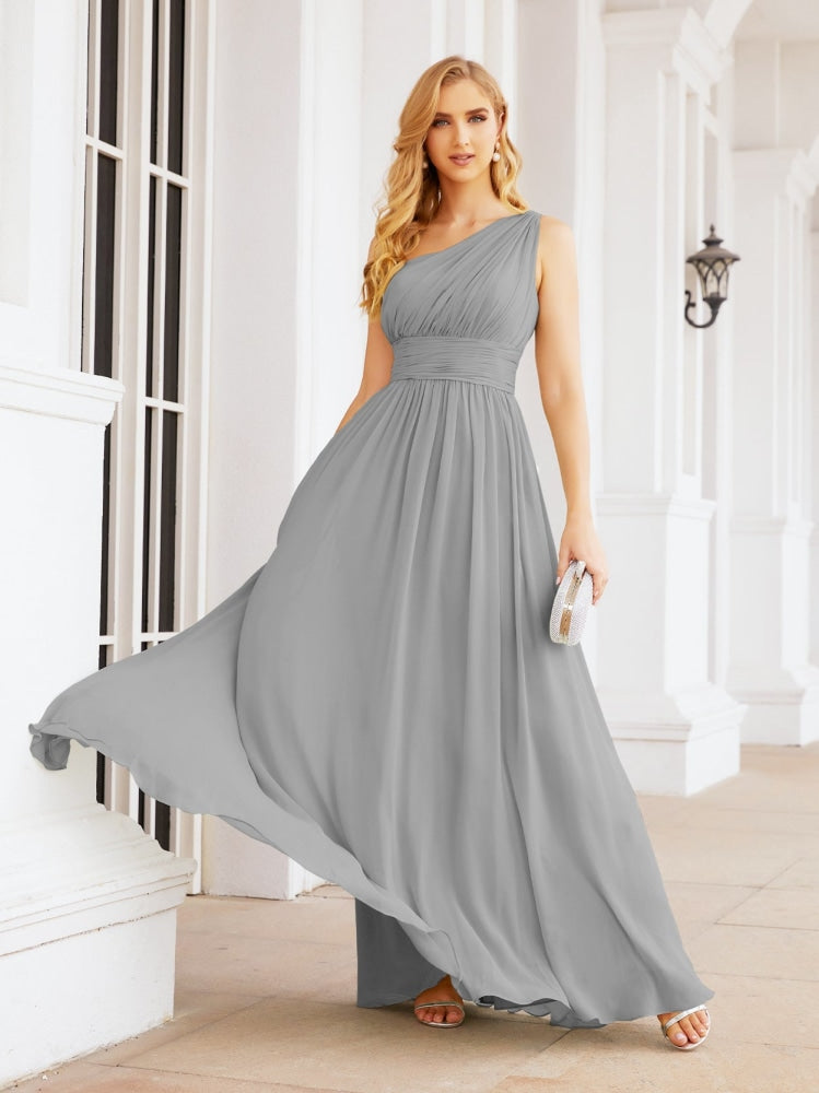 Numbersea One Shoulder Bridesmaid Dresses Long Maxi Formal Evening Party Prom Gowns 28061-numbersea