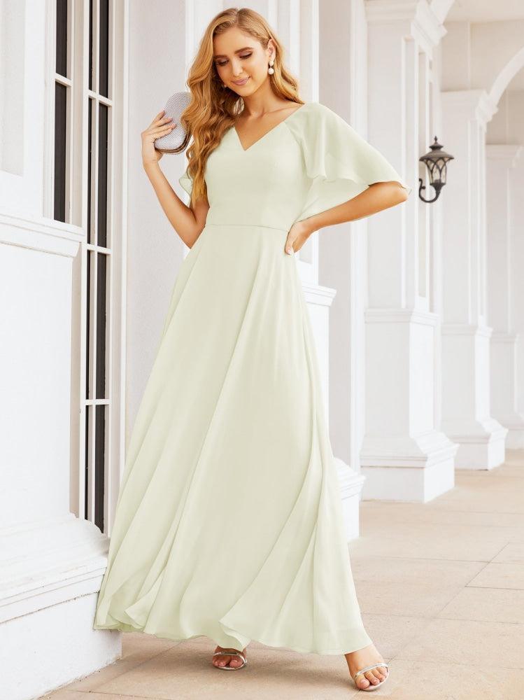 Numbersea Bridesmaid Dresses for Wedding Formal Evening Party Prom Gown with Cape 28050-numbersea