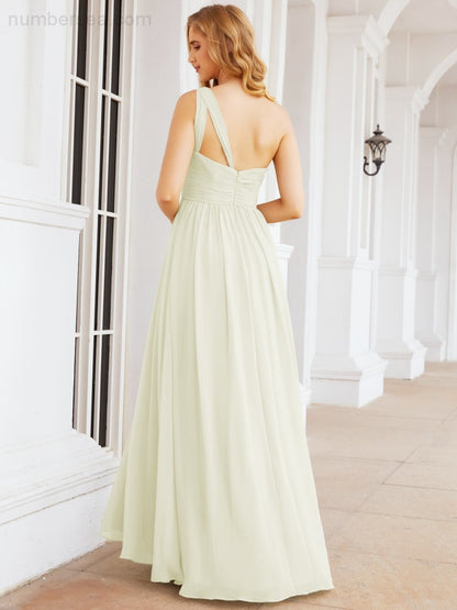 Numbersea One Shoulder Bridesmaid Dresses Long Maxi Formal Evening Party Prom Gowns 28061-numbersea