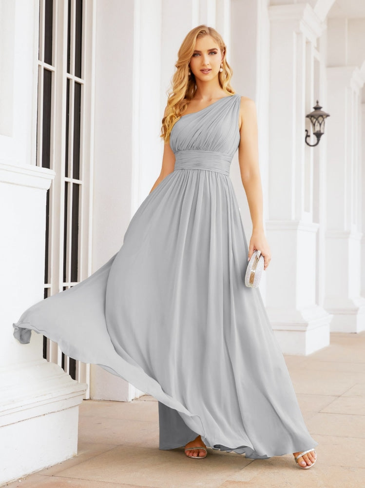 Numbersea One Shoulder Bridesmaid Dresses Long Maxi Formal Evening Party Prom Gowns 28061-numbersea