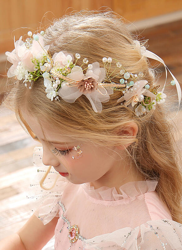 Flower Girl Headpiece Pink Daily Wear/Wedding/Special Occasion Lace/Sequin/Pearl/Flower