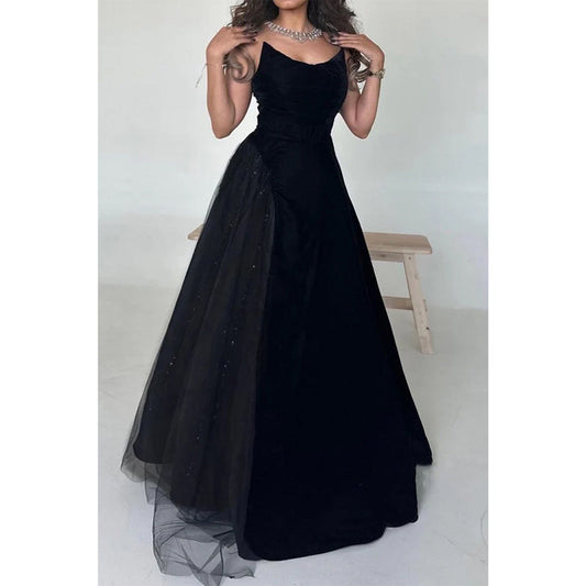 Sleeveless A-line Party Prom Evening Dress