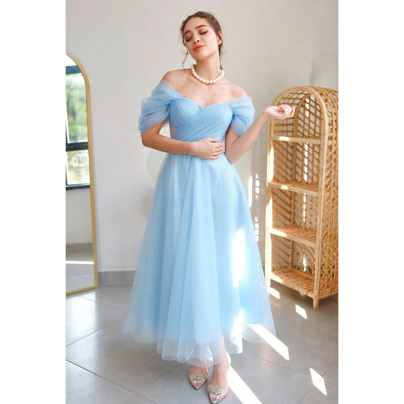 Gorgeous & Charming A-Line Off-Shoudler Tulle Party Prom Dress