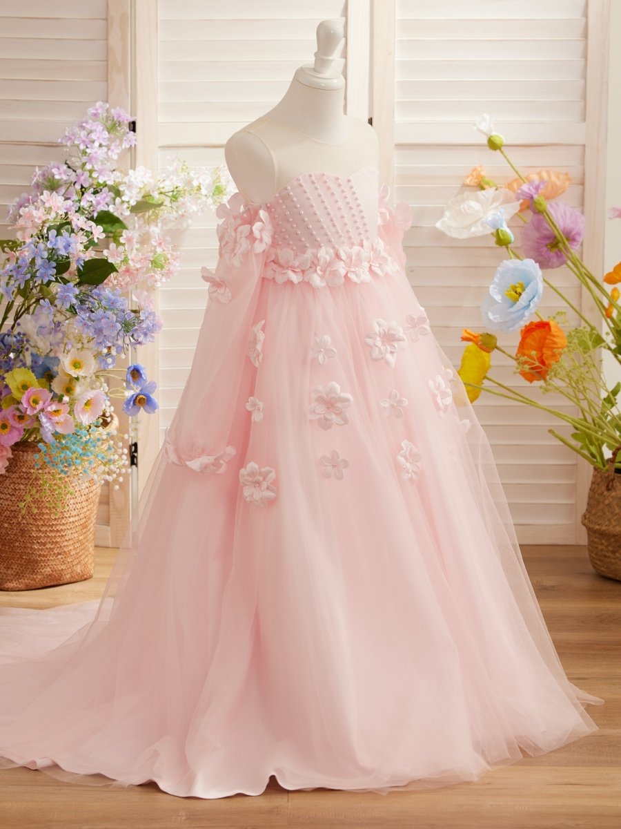 NumberSea - 3D Flower Princess Ball Gown Flower Girl Dresses