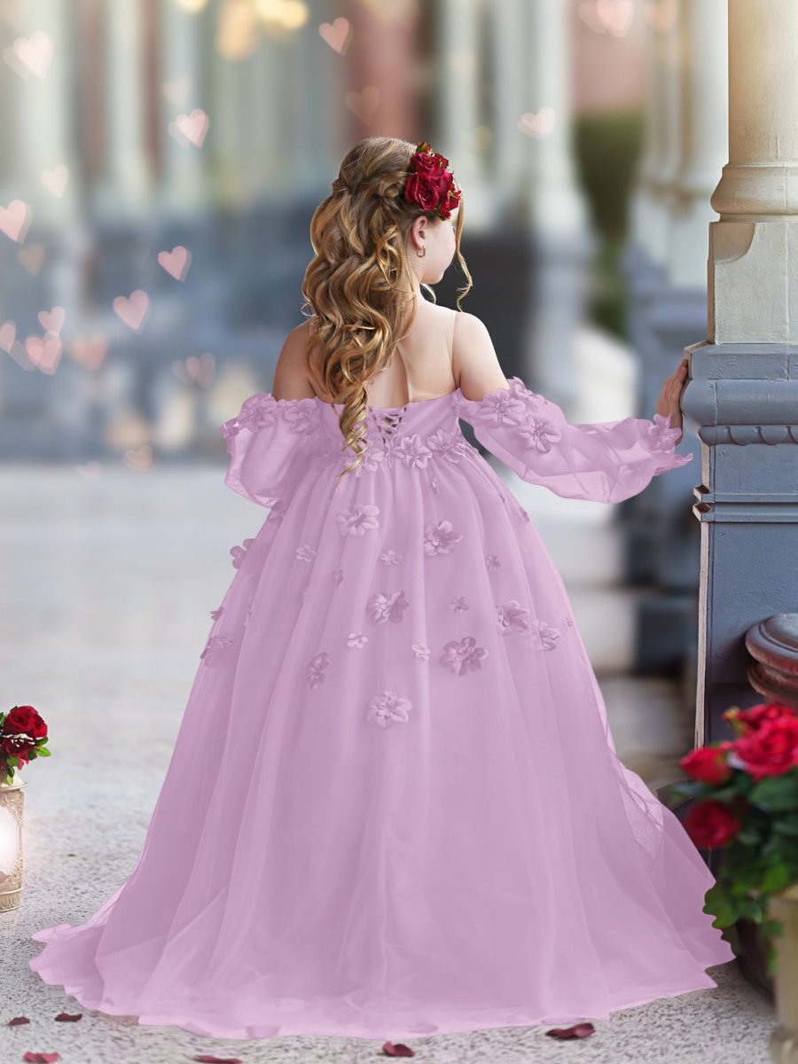 NumberSea - 3D Flower Princess Ball Gown Flower Girl Dresses