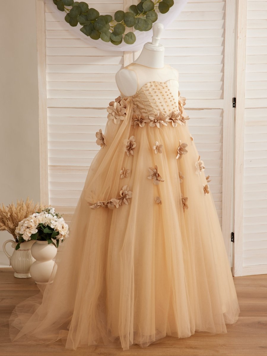 NumberSea - 3D Flower Princess Ball Gown Flower Girl Dresses