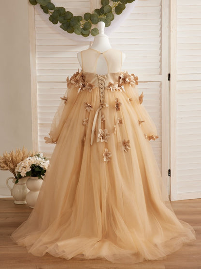 NumberSea - 3D Flower Princess Ball Gown Flower Girl Dresses