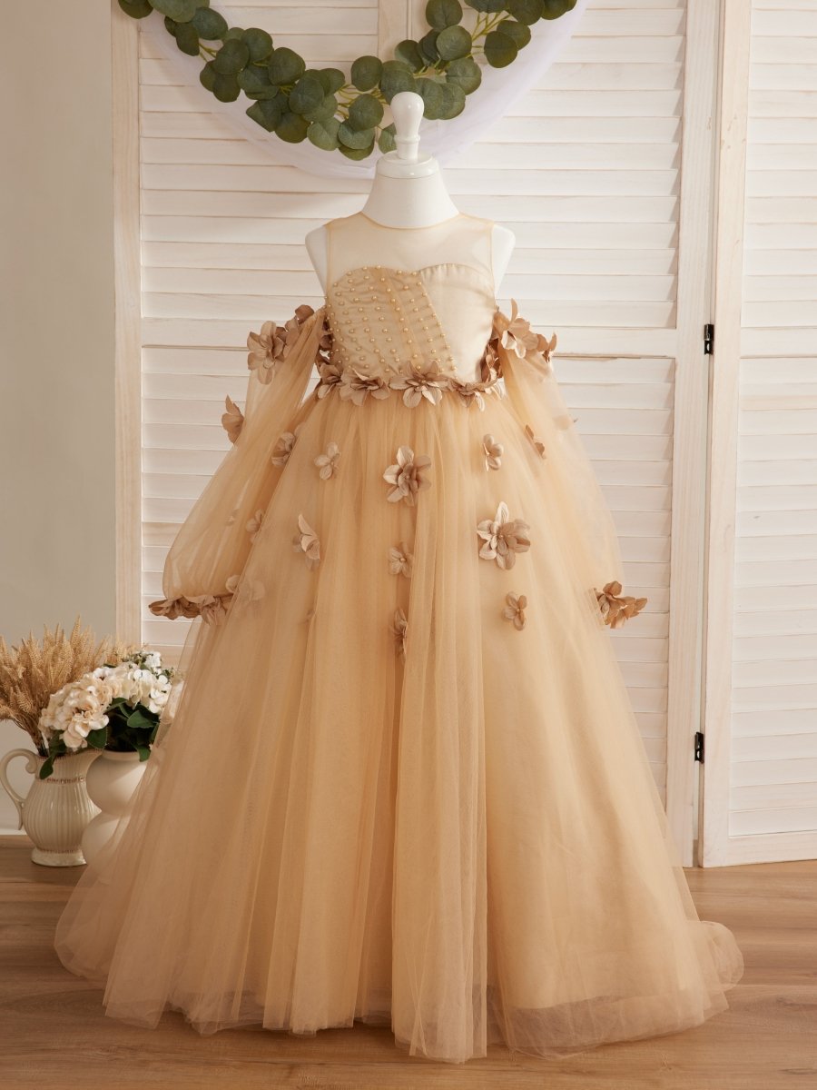 NumberSea - 3D Flower Princess Ball Gown Flower Girl Dresses