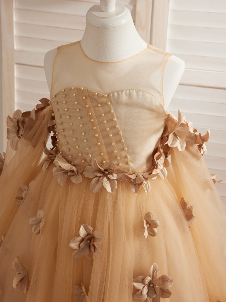 NumberSea - 3D Flower Princess Ball Gown Flower Girl Dresses