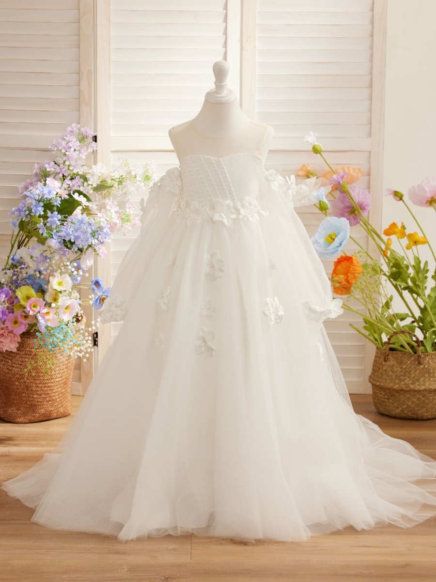 NumberSea - 3D Flower Princess Ball Gown Flower Girl Dresses