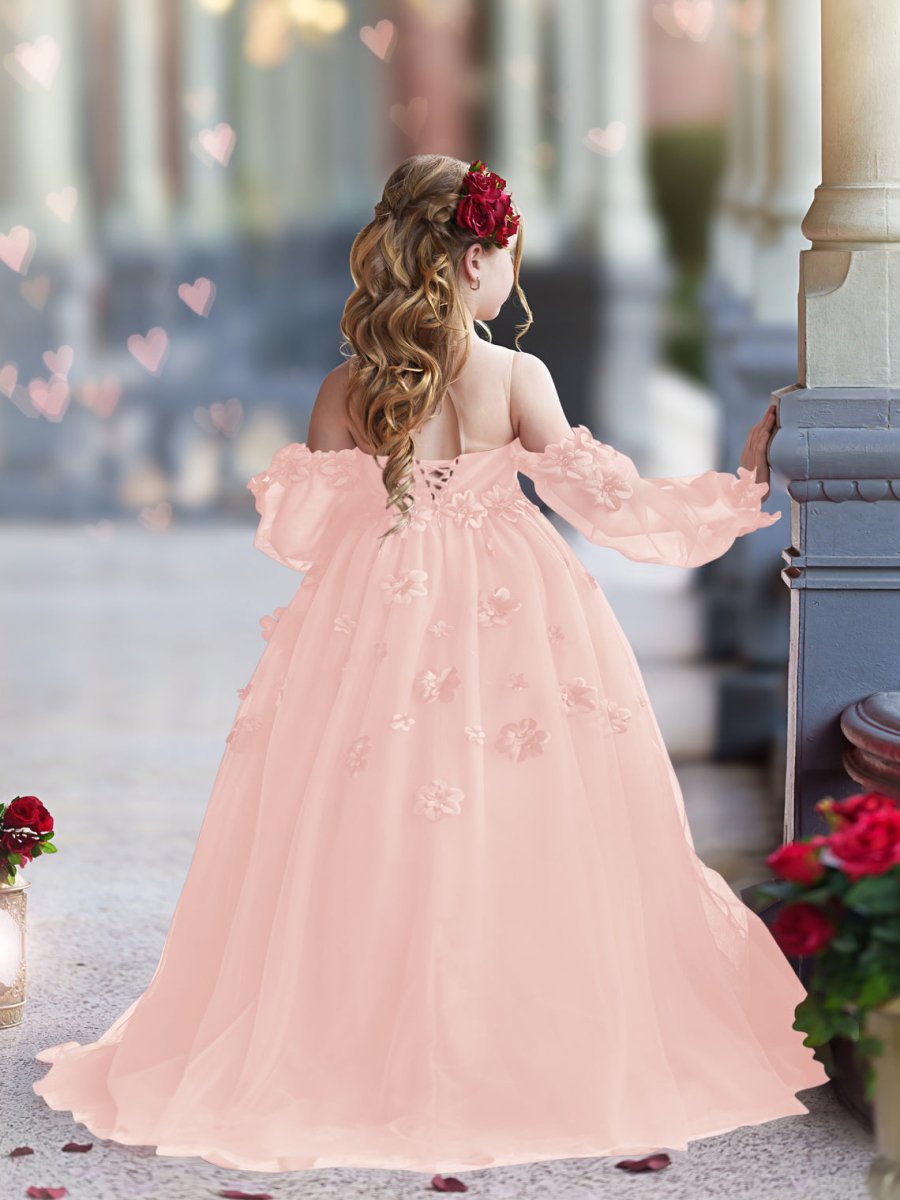 NumberSea - 3D Flower Princess Ball Gown Flower Girl Dresses