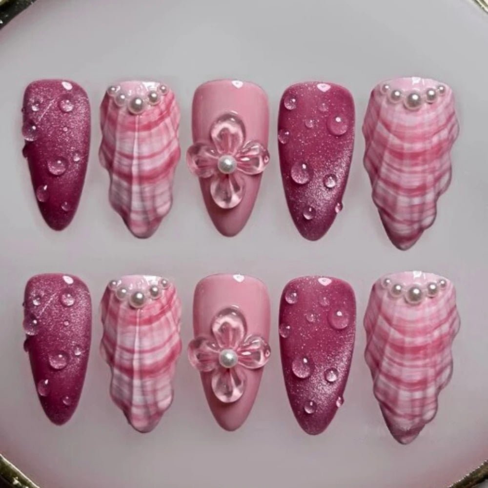 NumberSea - 3D Pink Shells Nails