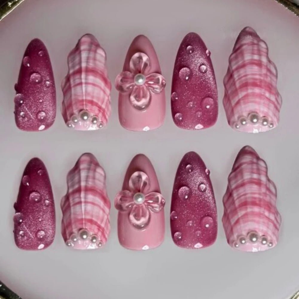 NumberSea - 3D Pink Shells Nails