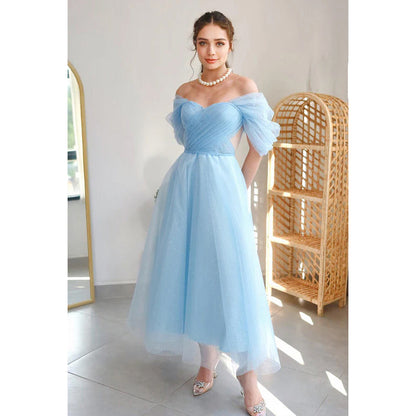 Gorgeous & Charming A-Line Off-Shoudler Tulle Party Prom Dress