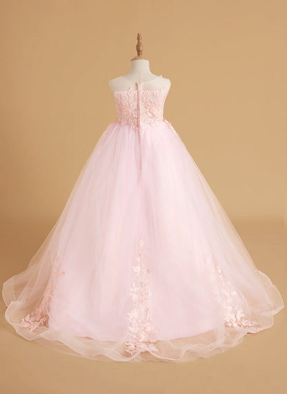 Serenity Princess Ball Gown with Lace Appliques and Butterfly Embellishments