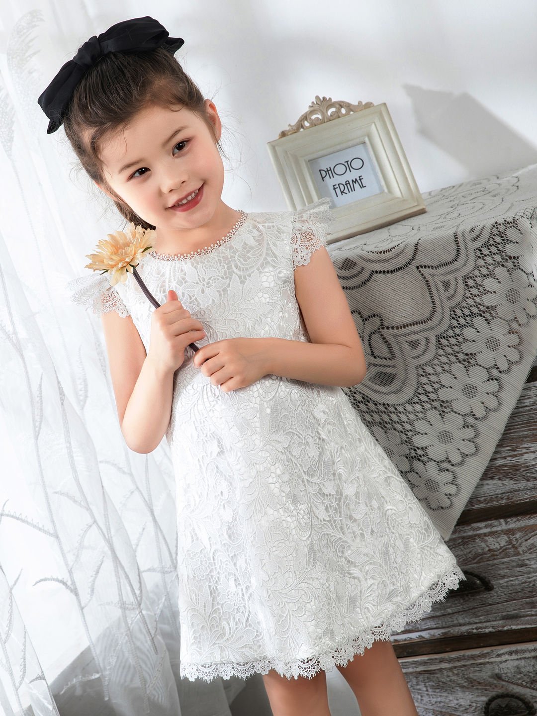 NumberSea - Kids Little Girls' Dress Floral Solid Colored Dress Birthday dress Lace Sleeveless Princess Cute Dresses