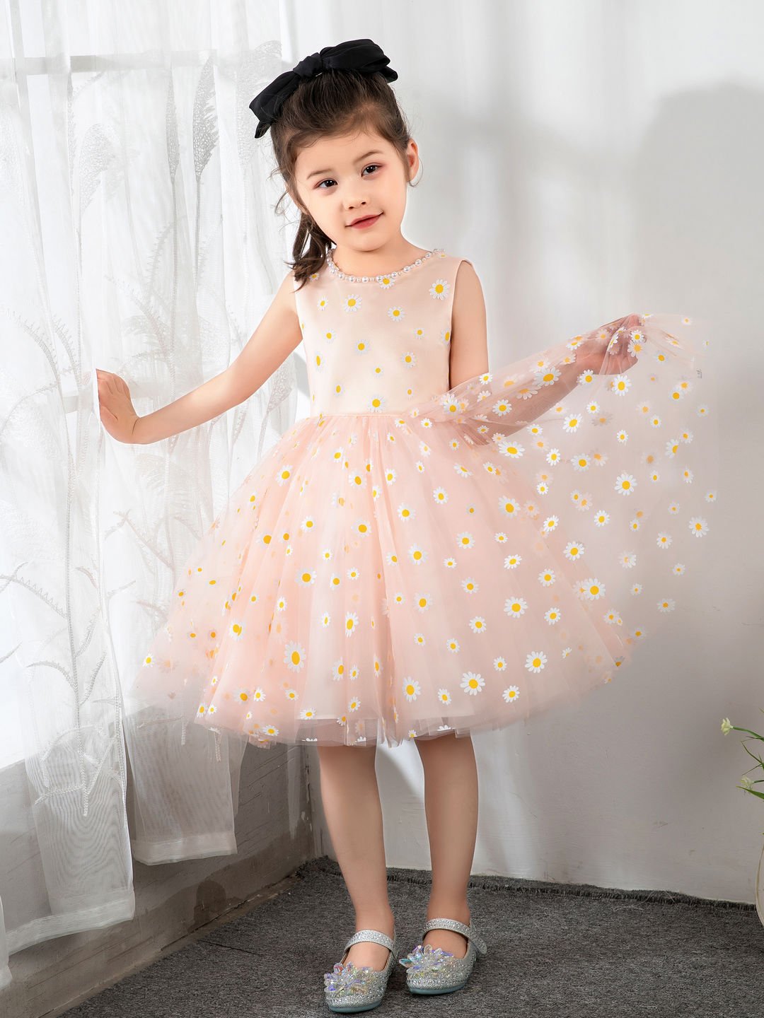 NumberSea - Kids Little Daisy Flower Girls' Princess Cute Dresses Children's Occasion Wear Party Dresses Birthday Dress